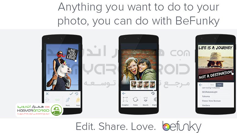 دانلود برنامه بی فانکی فوتو ادیتور BeFunky Photo Editor  برای اندروید