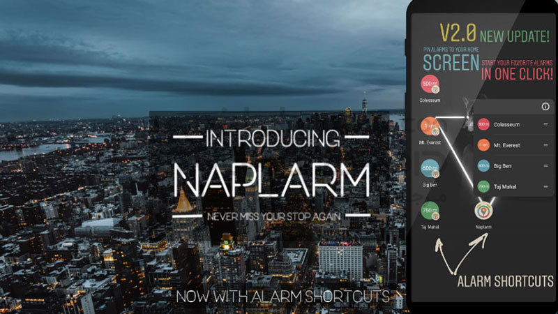 دانلود برنامه Naplarm هشدار رسیدن به مقصد برای اندروید + مود شده