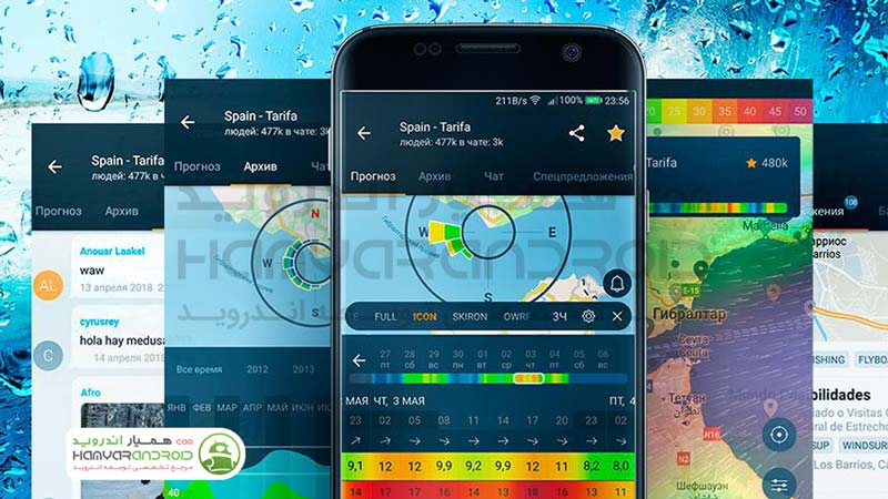 دانلود برنامه پیش بینی آب و هوا ، باد و امواج Windy.app برای اندروید