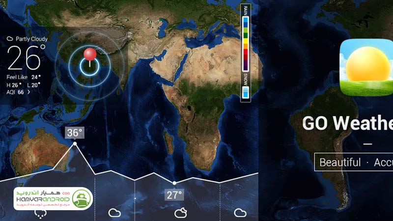 دانلود برنامه GO Weather هواشناسی گو برای اندروید